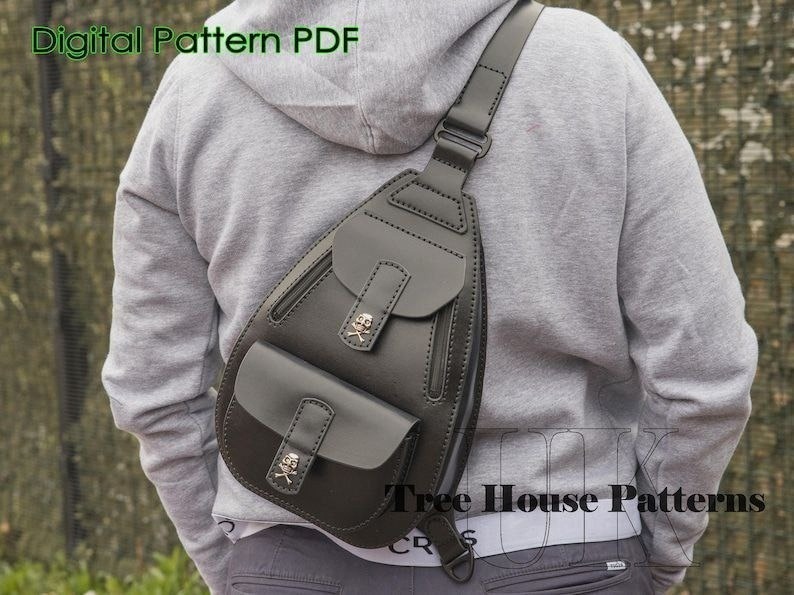 Выкройка кожаная сумка Sling bag (однолямочник)
